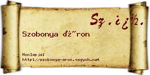 Szobonya Áron névjegykártya