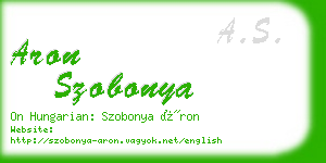 aron szobonya business card
